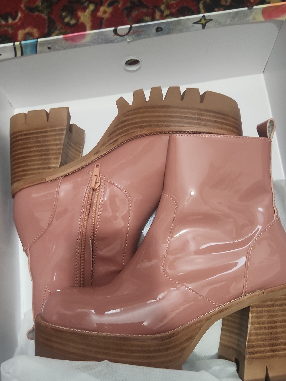 Jeffrey Campbell Platform Ankle Boots in Dusty Pink